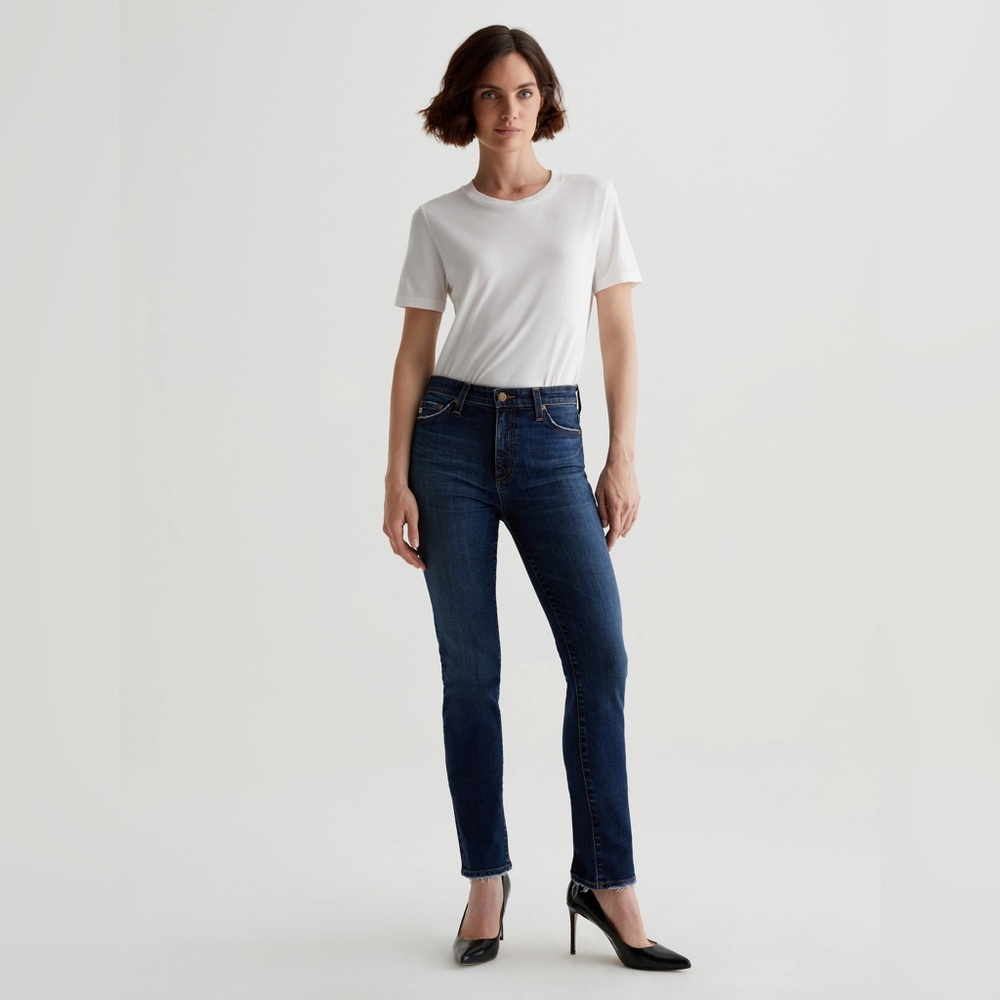 AG Mari Extended Mid-Rise Slim Straight Leg Denim